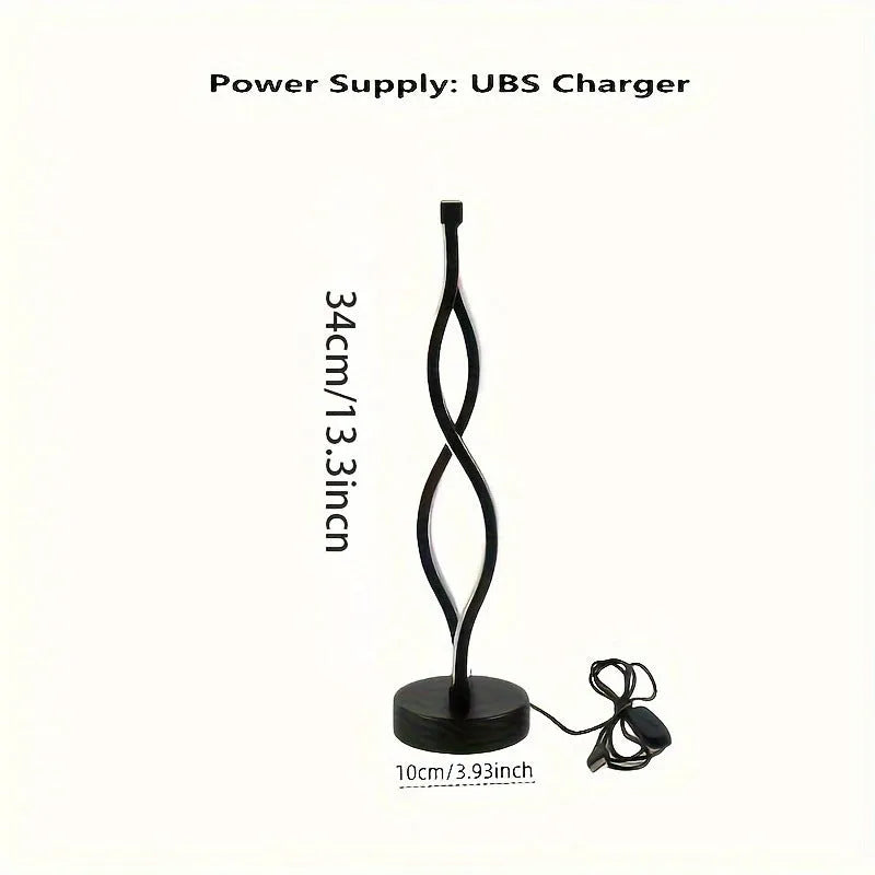 Black aluminium bedroom desk lamp with three-colour dimming button and touch controls