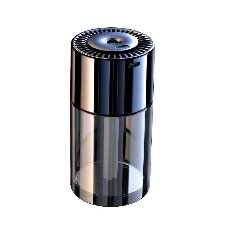 Glass perfume humidifier with USB plug, 12.7cm height, available in pure cologne and classic ocean scents
