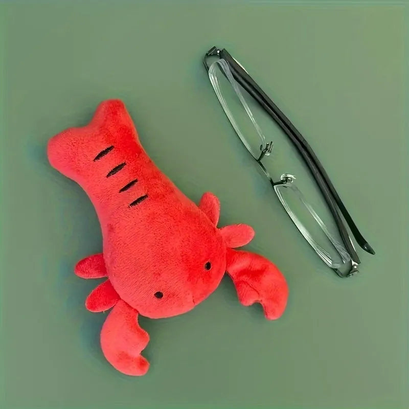 Red lobster squeaky dog toy measuring 12.5 cm for small and medium breeds