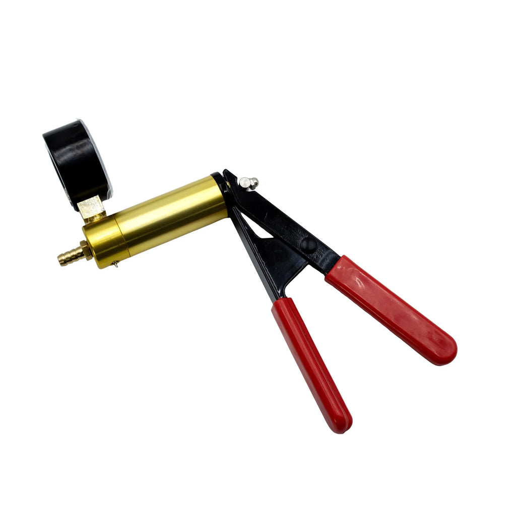 Aluminium manual vacuum blow gun tool for automotive cleaning and repair tasks.