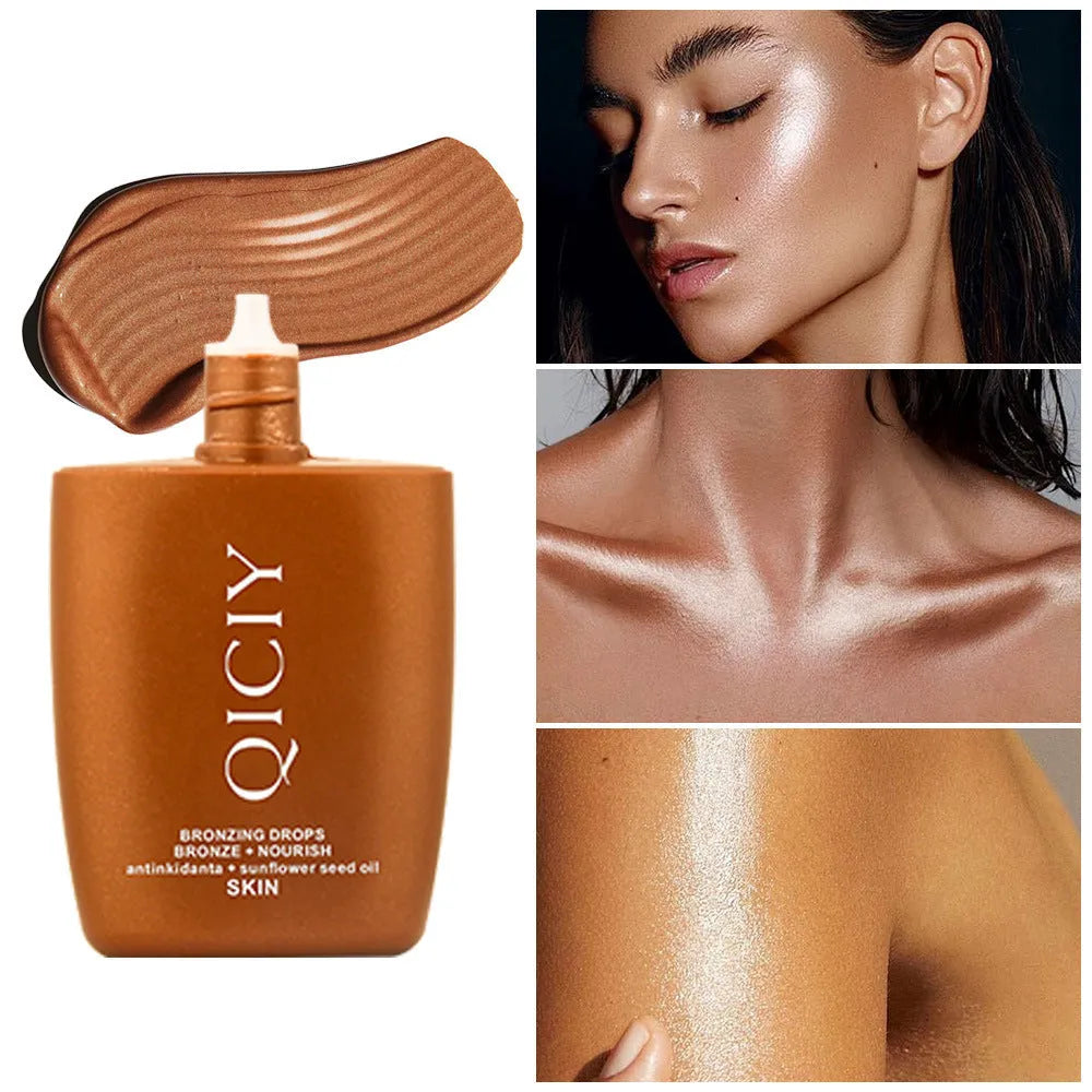 30ml bottle of body brightening contour liquid for face and body in four shade options