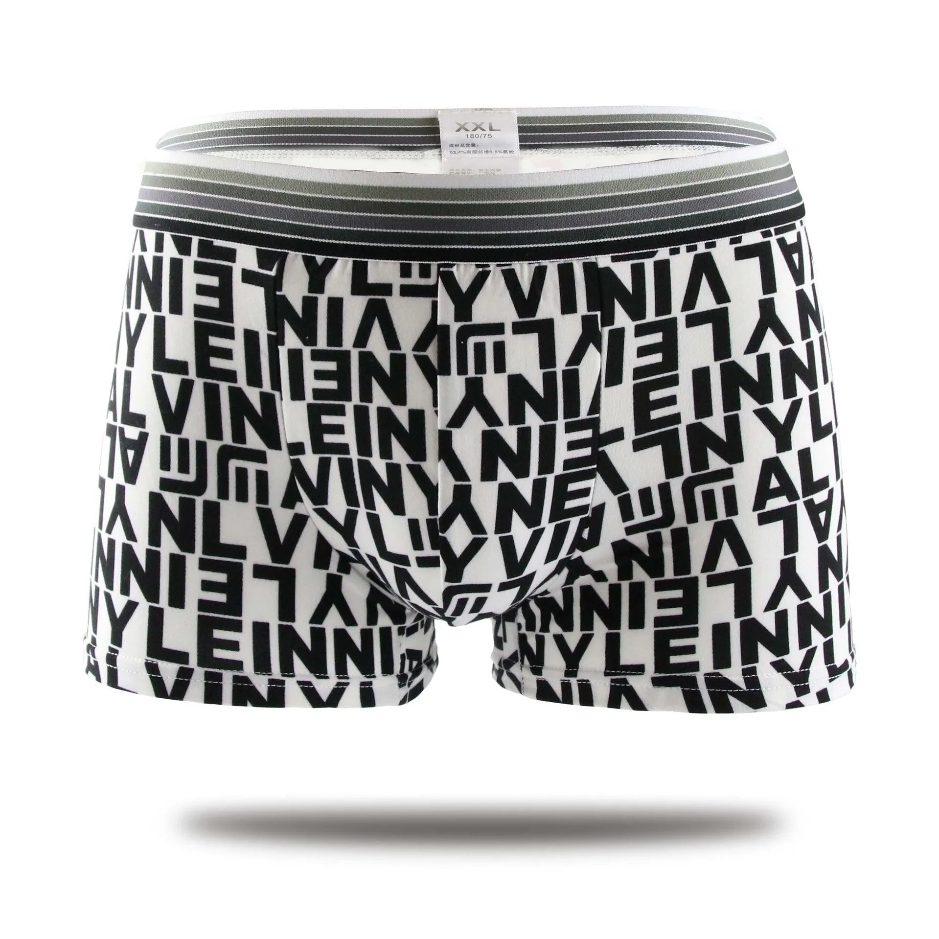 Cartoon print mid-waist polyester boxer briefs men's underwear elastic waistband