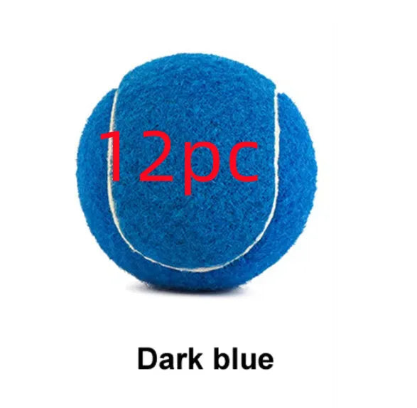 Rubber tennis ball dog toy in multiple colours with 6.3cm diameter for bite-resistant fetch games