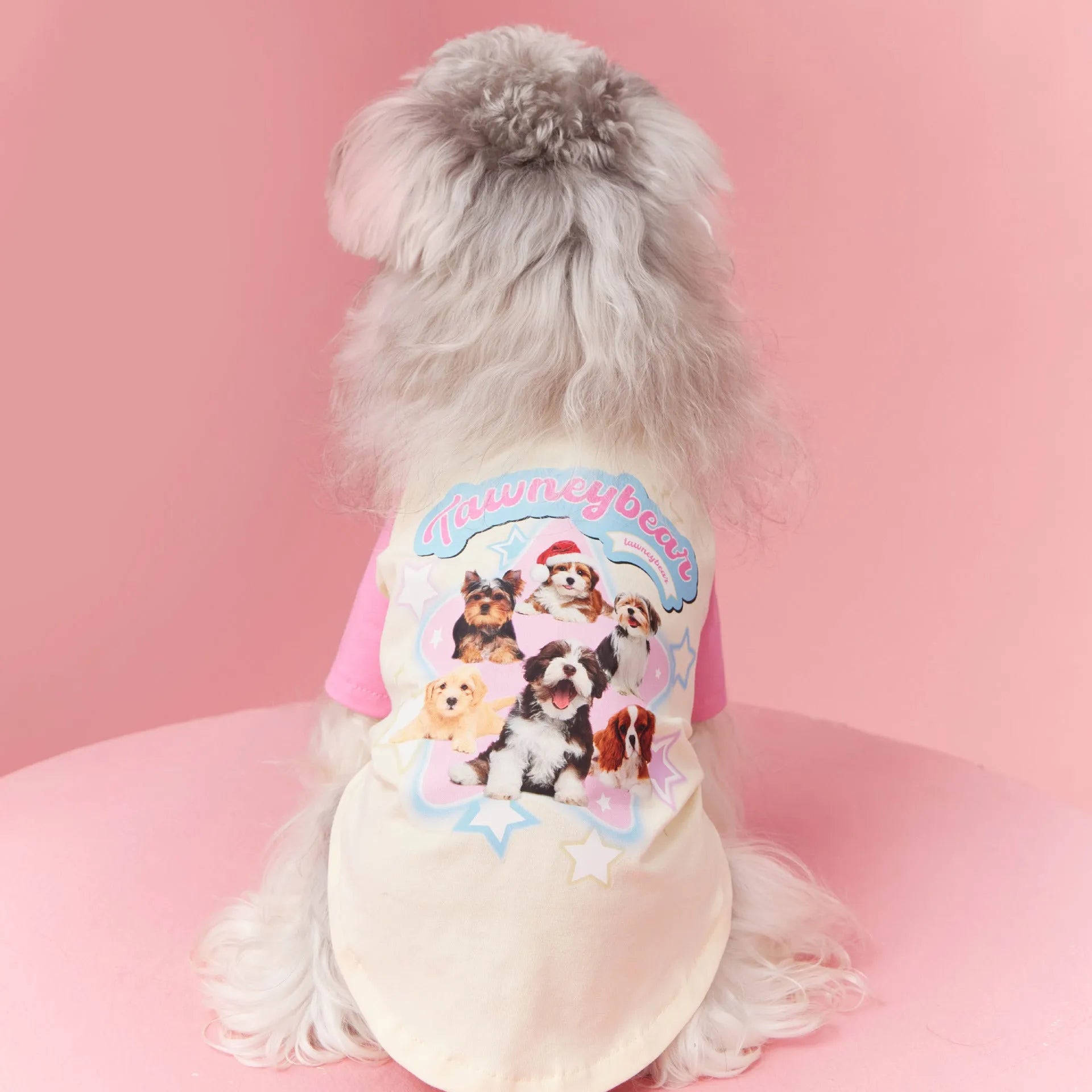 Cotton dog summer clothes in embroidered red or pink colours available in six sizes