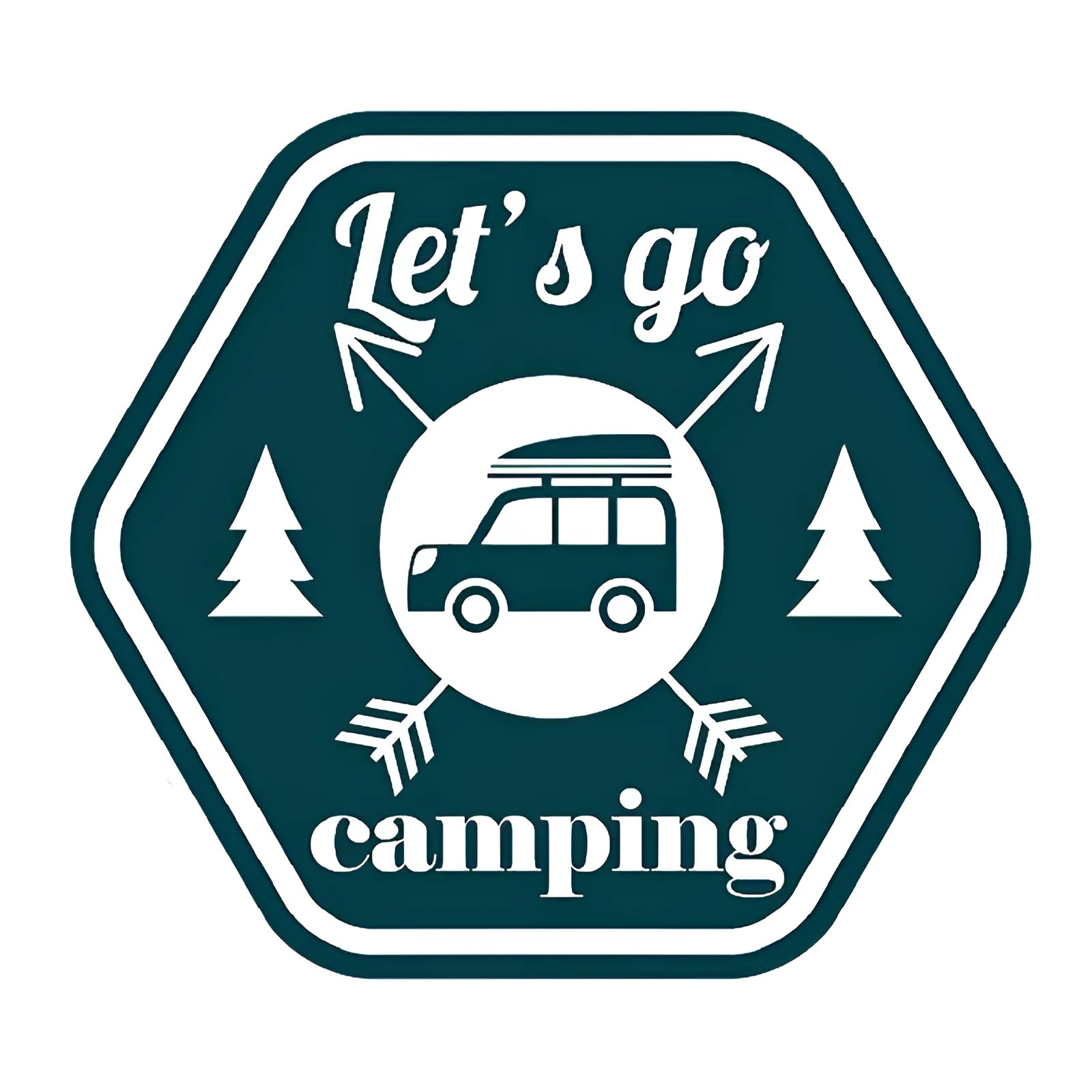 Camping pattern car sticker 14x12.7cm PVC strong adhesion decal