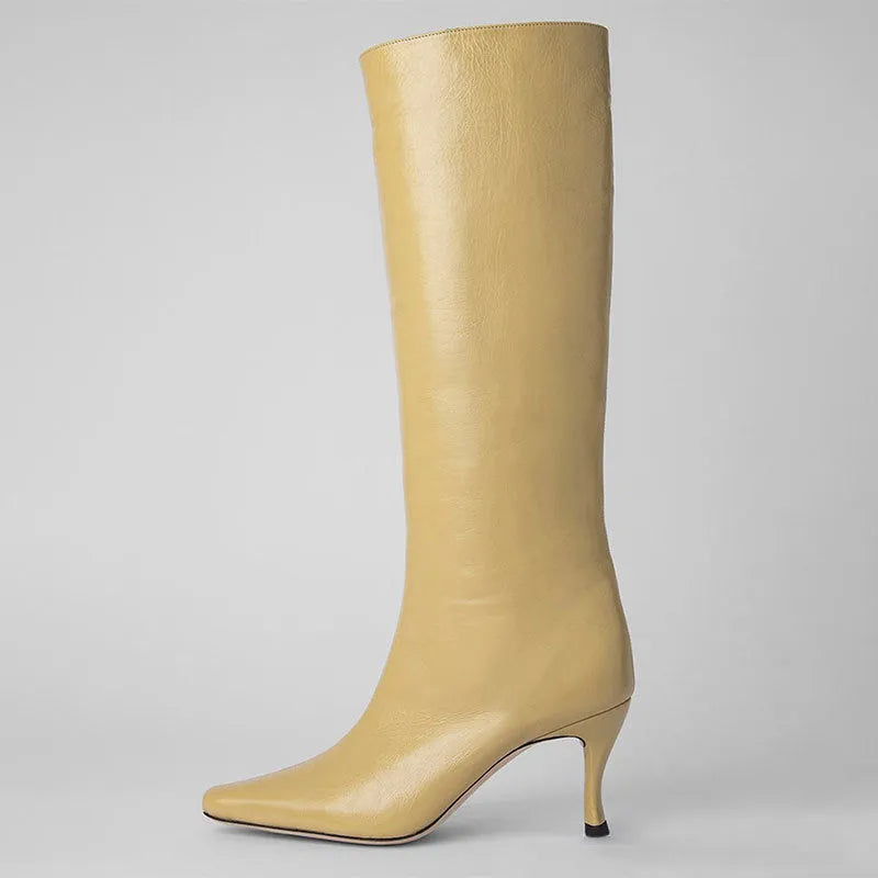Women's square toe cowboy boot in microfiber, shown in available colours including black, grey, brown stone and snake pattern.