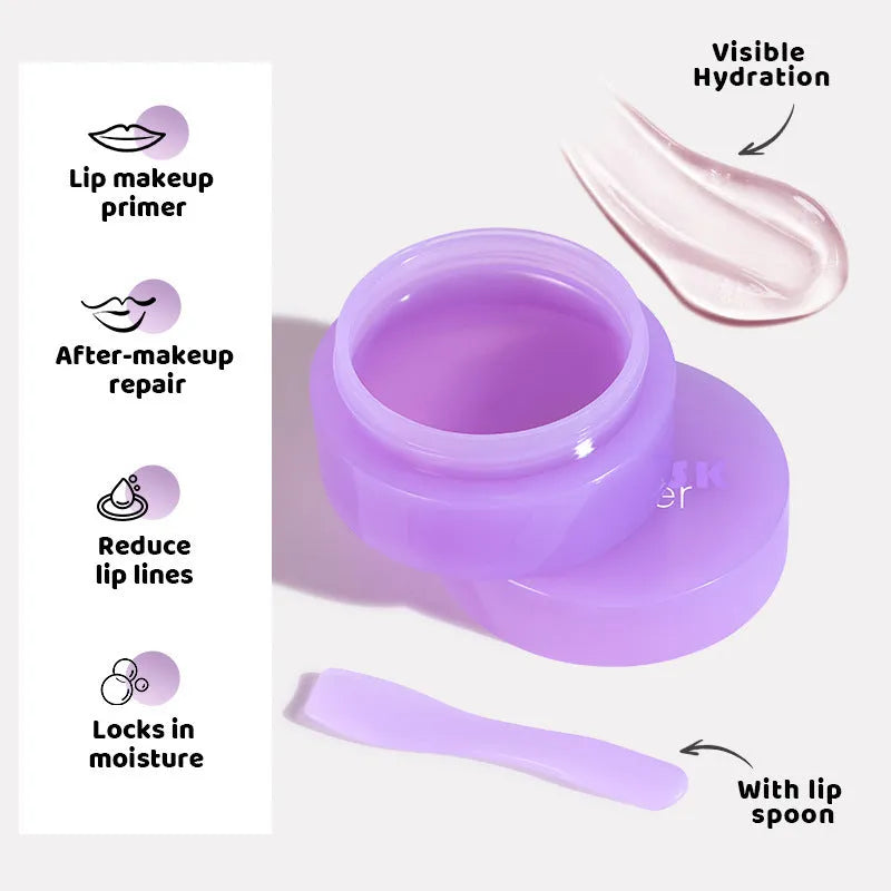 Exfoliating lip balm tube with applicator for moisturising and smoothing lip lines