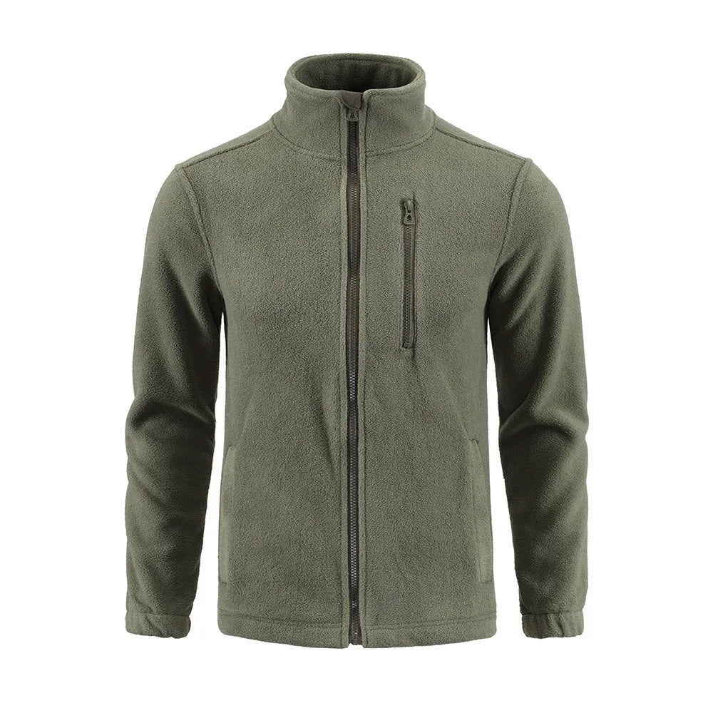 Men's camouflage double-sided polar fleece cardigan jacket with full front zip in CC Camouflage colour