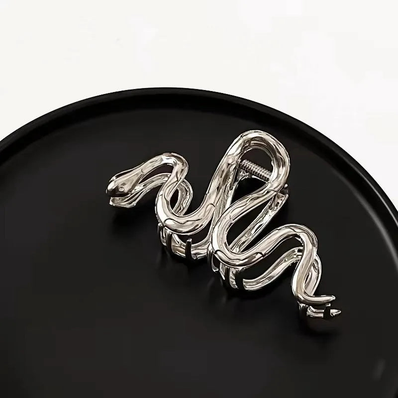 Slytherin serpentine metal barrettes 10.5cm long in silver electroplated finish