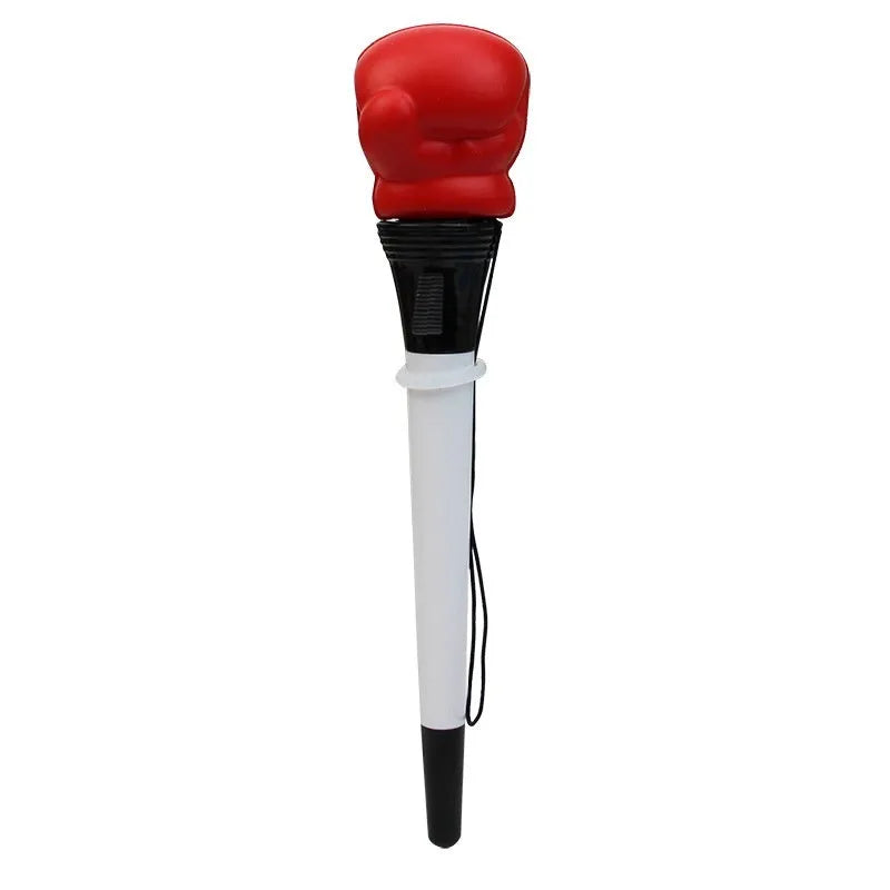 Four pressure relief pens with boxing ejection mechanisms and black ink refills