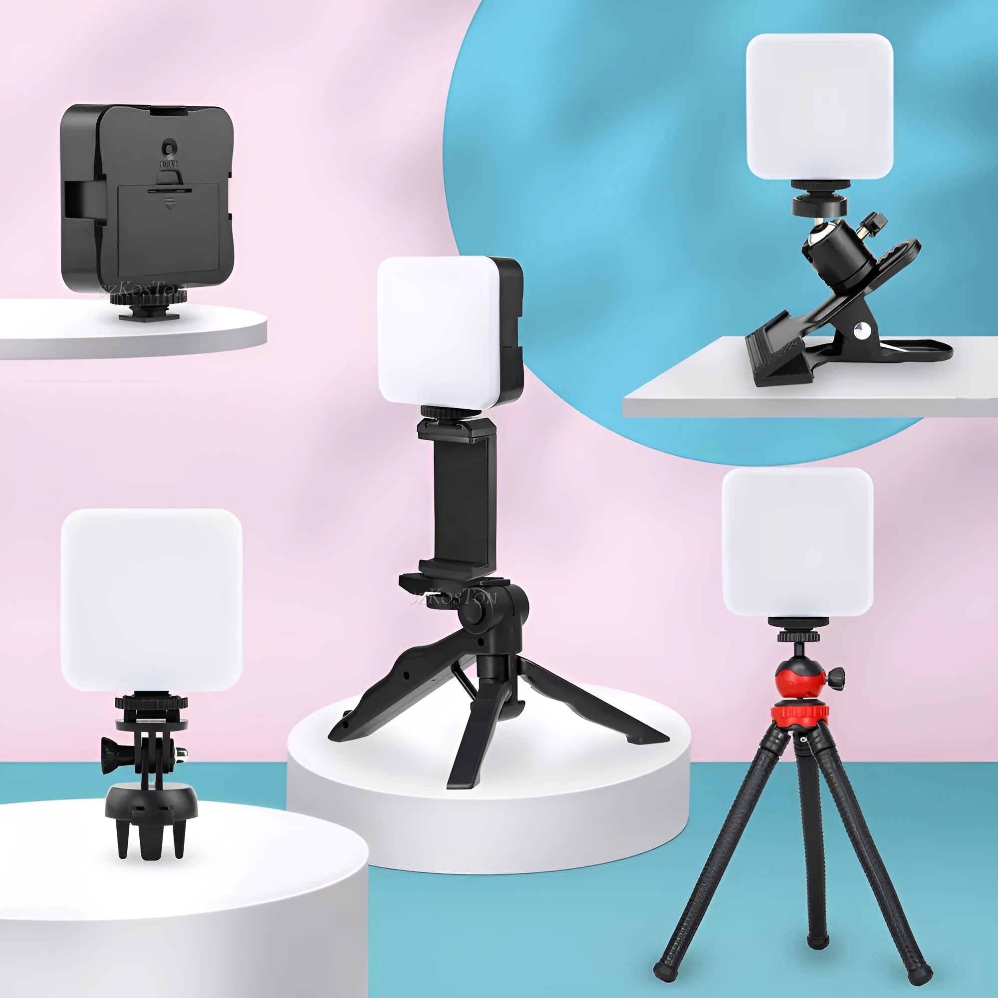 LED mini square outdoor pocket light tripod flash with universal camera compatibility