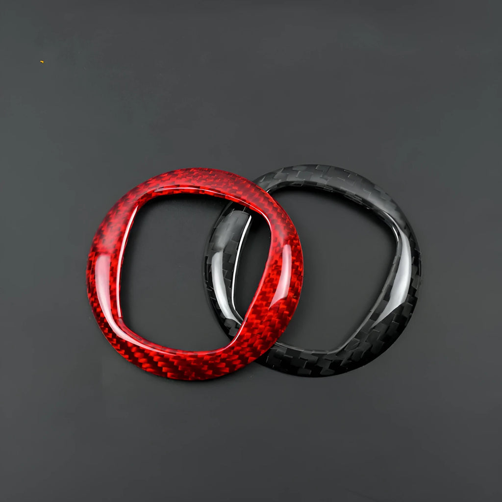 Real dry carbon fibre steering wheel decorative sticker frame in black or red