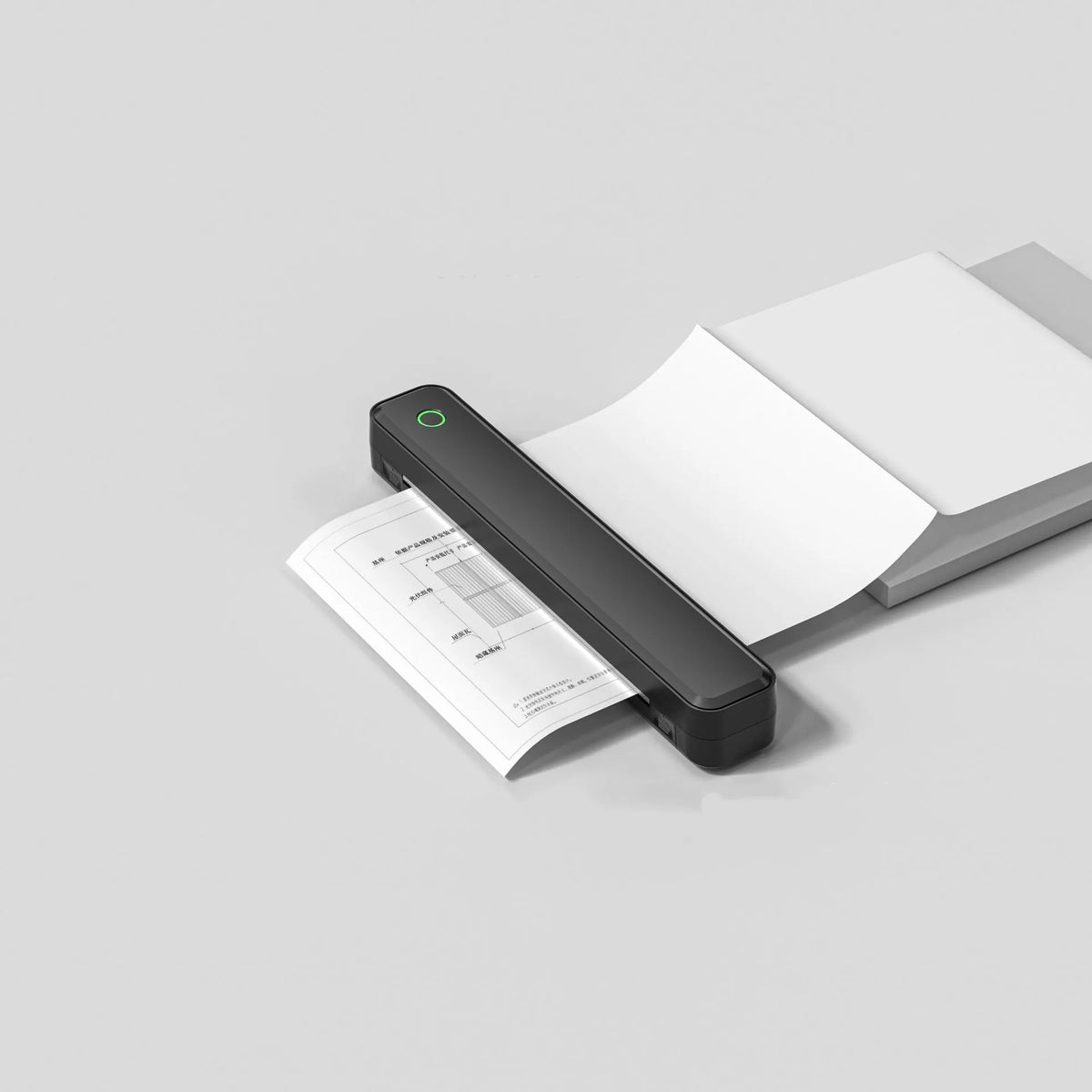 Black or white Bluetooth thermal printer for mobile phone connectivity measuring 295mm