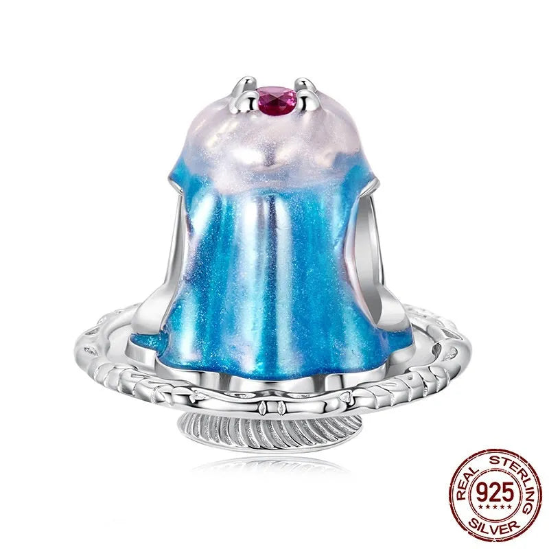 S925 sterling silver dripping pudding bead charm in silver colour with 1.2cm height and 1.3cm width