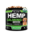 Calming chew health supplement capsules in bottle with 120 capsules for daily stress relief support