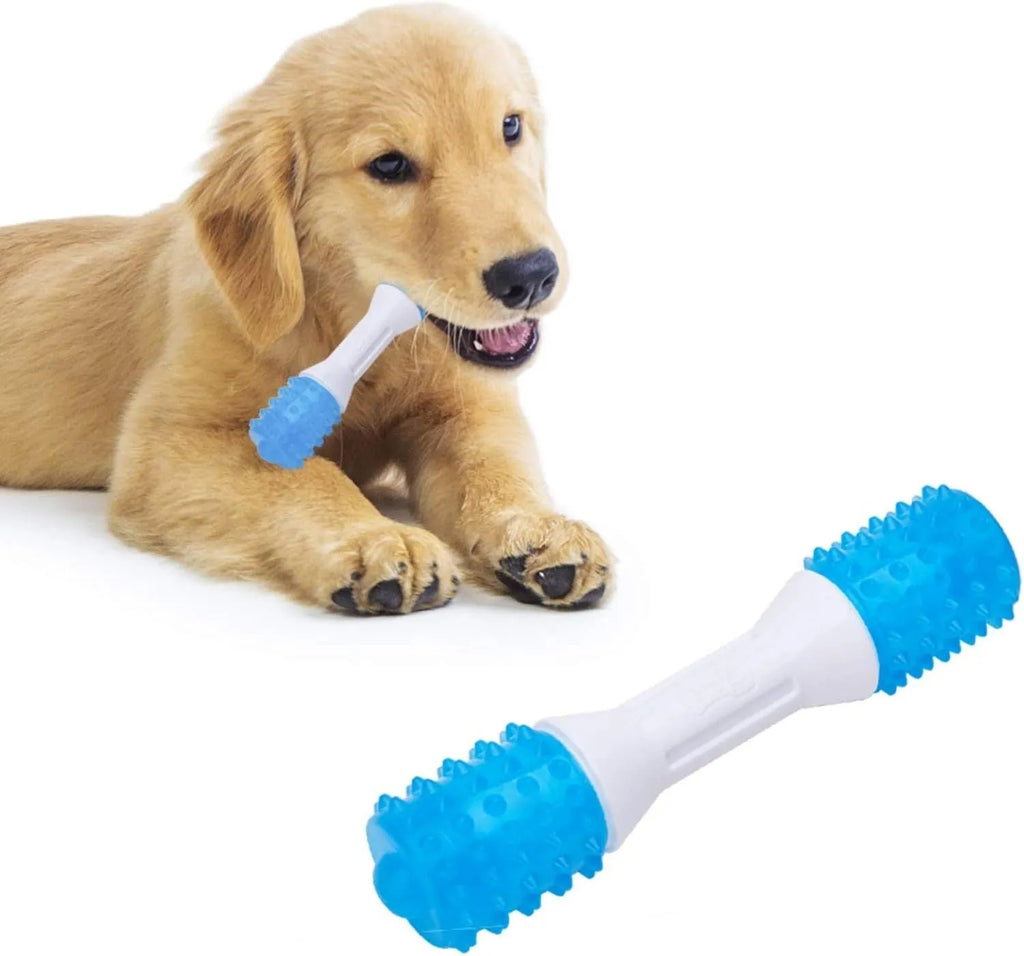 Dual-colour puppy teething chew toy for dogs aged 2-8 months in TPR rubber