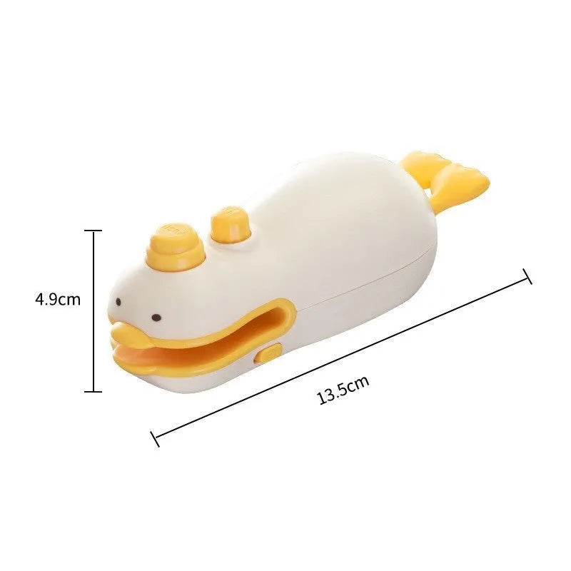 Small yellow duck rechargeable sealing machine with animal jacquard texture and included charging cable