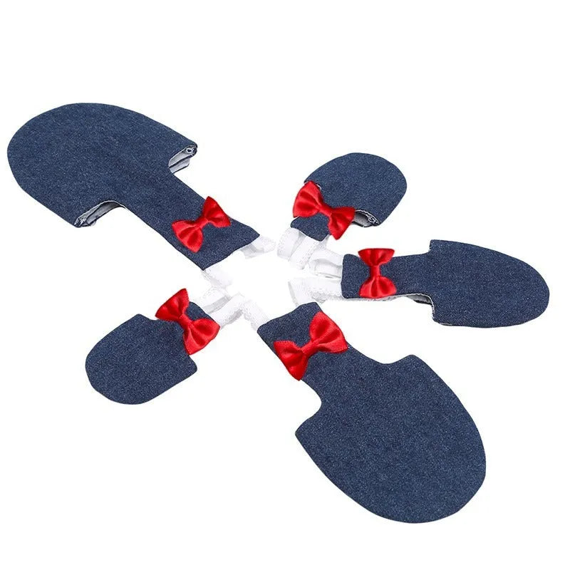 Parrot baby diaper bird clothing in denim, black and white plaid, and rose red, sizes XS to XL, rattan cotton with metal accessories