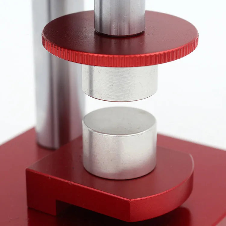 Spiral watch back cover presser tool with a set of 20 plastic moulds for case sealing