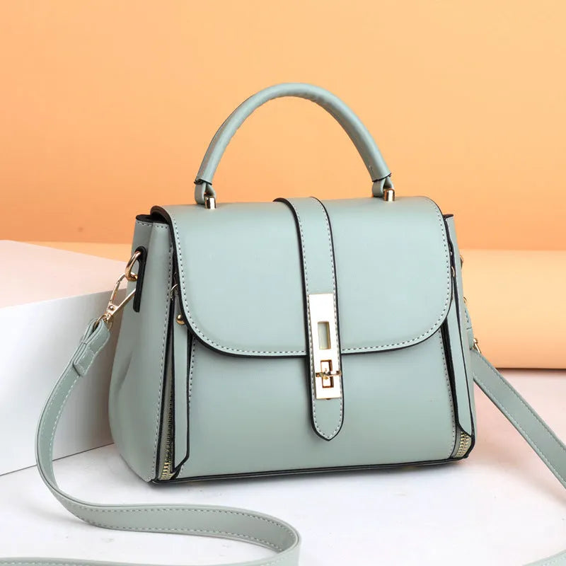 Soft PU leather women's messenger bag in square vertical shape with single shoulder strap