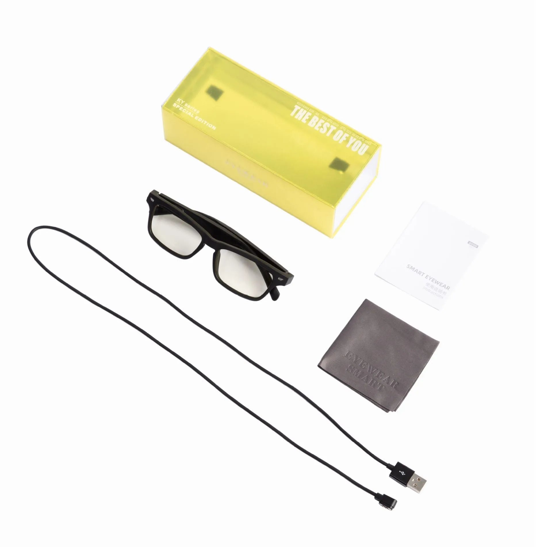 Semi-open Bluetooth smart glasses with PC frame and polarised lenses for outdoor driving and sports