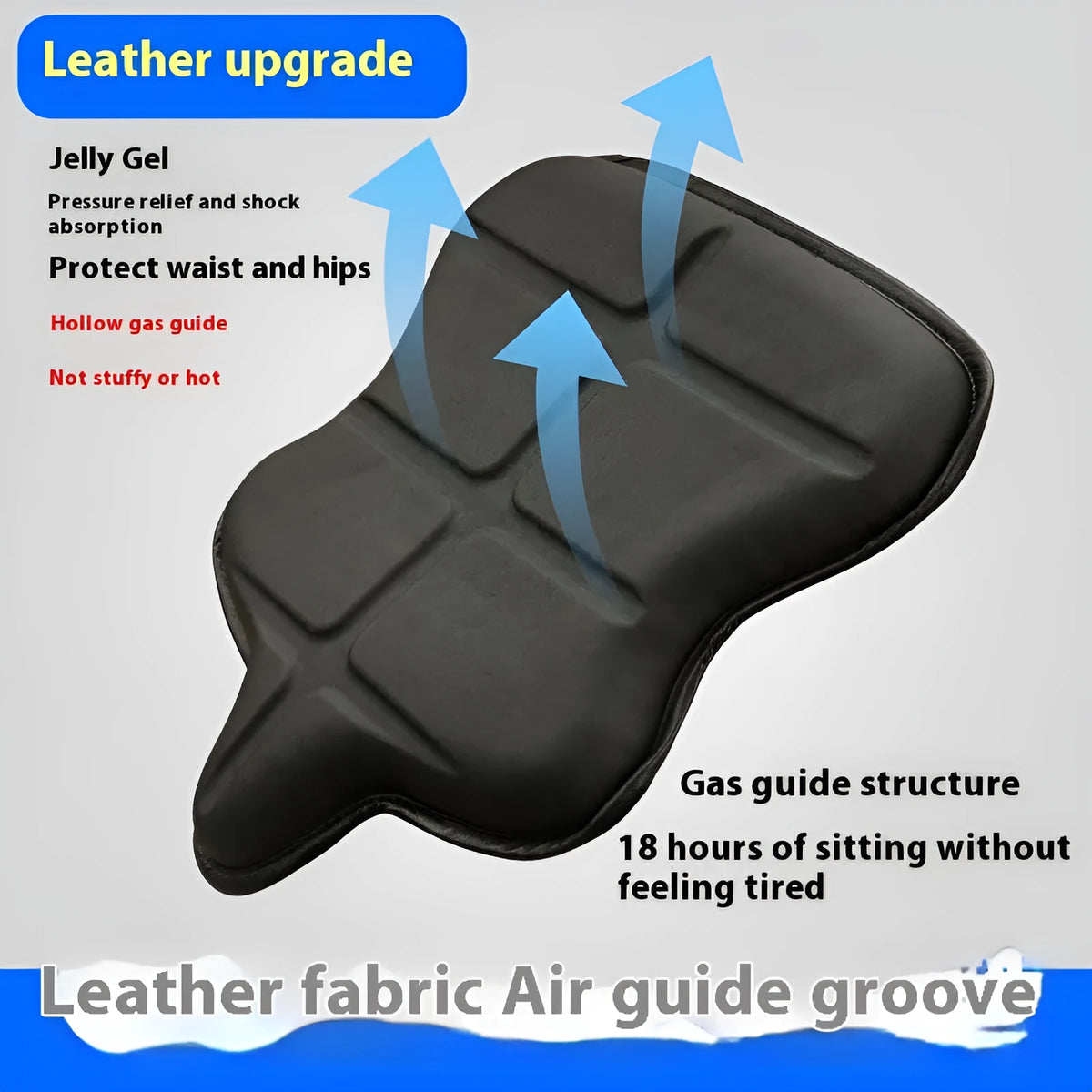 PU rubber motorcycle cushion cover with waterproof and sun protection, leather tank seat cover style
