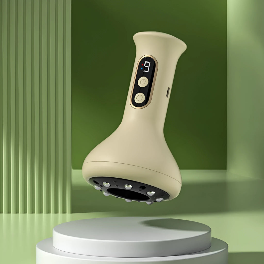 BG01 smart cupping device light yellow with UK plug and foam bag