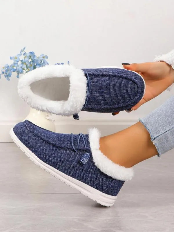 Women's casual straight cotton flat shoes round toe colour options black navy brown pink pebble lime