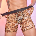 Men's leopard print boxer shorts with nylon fabric, free size design
