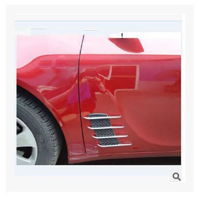 Black shark gill air outlet car body sticker 180x270x20mm with electroplated finish