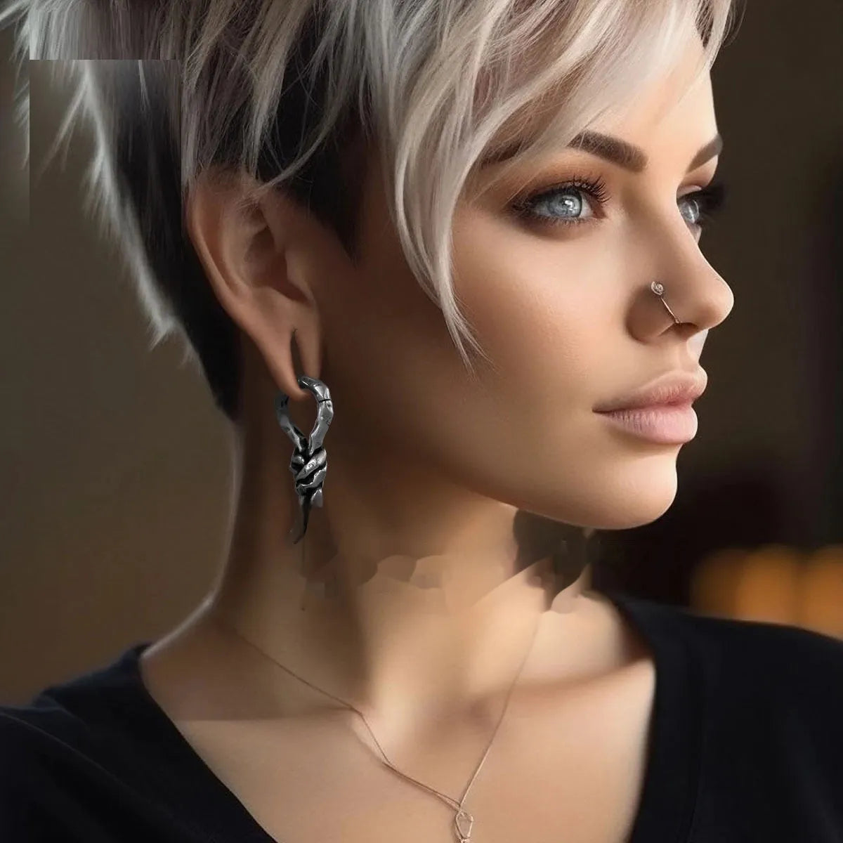 Creative Bends And Hitches 4mm copper earrings with retro bending shape for cartilage piercing