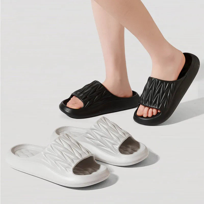 Leaf texture design EVA household slippers in various colours with non-slip soles