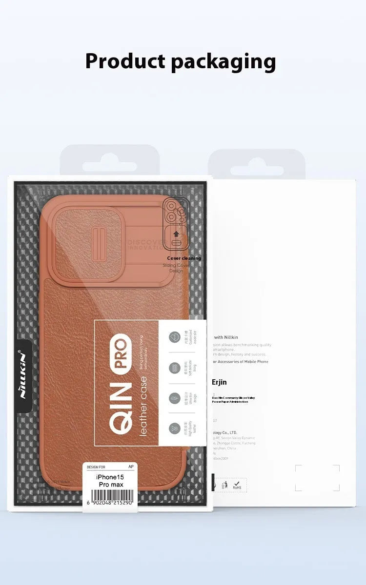 Imitation leather flip phone case for iPhone 14 Pro Max in black