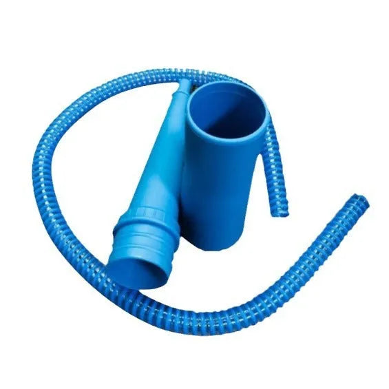 Blue plastic suction pipe vacuum cleaner attachment for washing machine dust cleaning, 114cm length with round head
