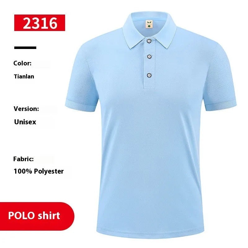 Ice silk polo shirt in multiple colours with short sleeves and advertising logo pattern