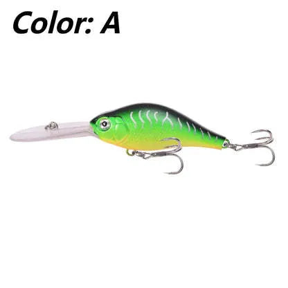 10.5cm deep diving minnow fishing lure with floating rock action in multiple colour options