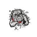 Grey dog pattern motorcycle decorative sticker measuring 17x17cm with customisable sizing options