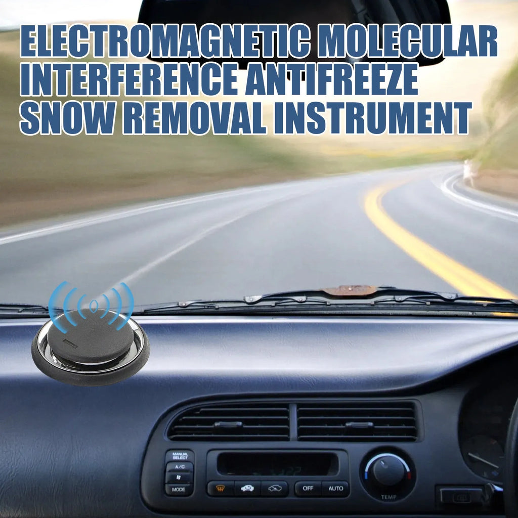Black square portable car deicing instrument for melting windscreen ice and snow.