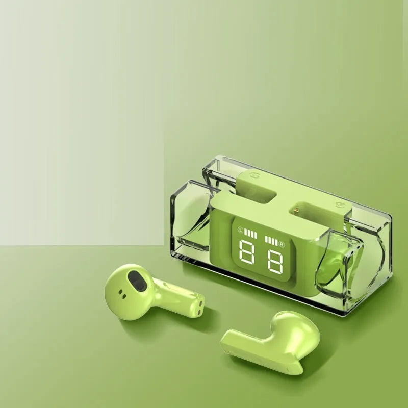 E90 wireless Bluetooth sports earphones in black, green, purple, or white with in-ear design