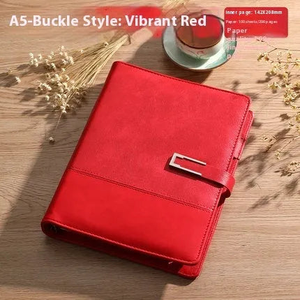 A5 soft pu leather notebook in business brown colour with wood-free paper pages