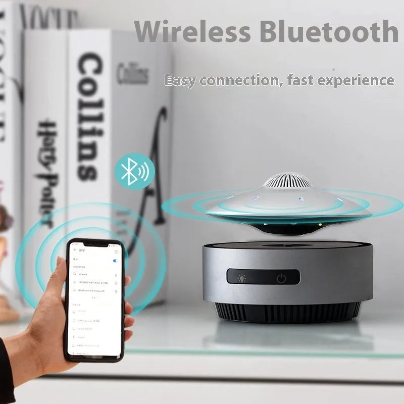 Automatic lifting magnetic levitation Bluetooth speaker with ABS plastic casing in Automatic Lifting Audio colour.