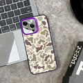 Leopard print PC phone case with frosted finish, anti-fall shell for iPhone, available in six colours