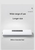 Small white automatic vacuum sealer machine for household food preservation and item protection