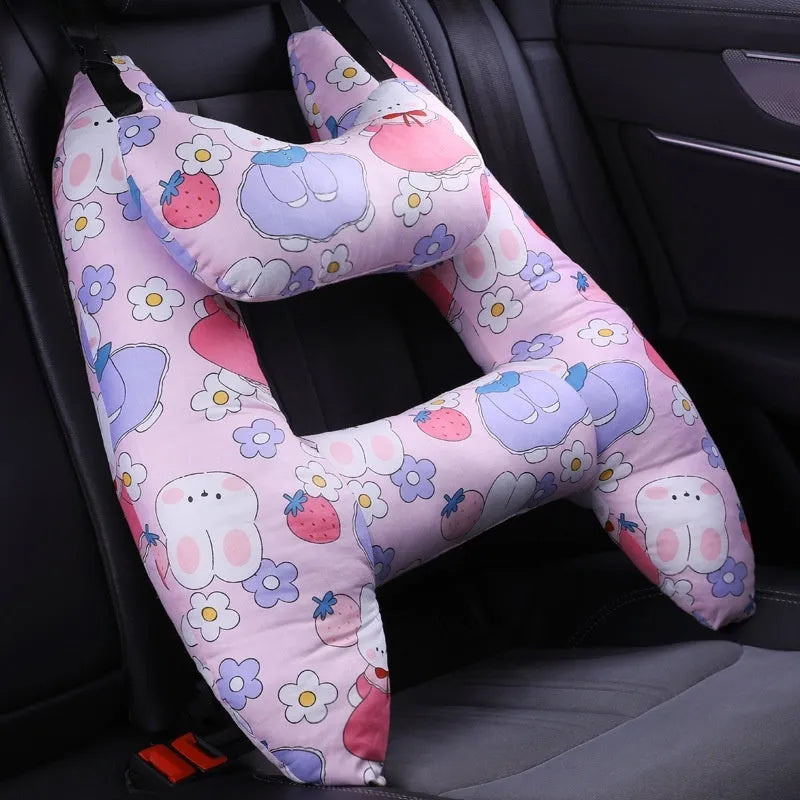 55x70cm car headrest pillow with pearl cotton filling in a selected pattern.
