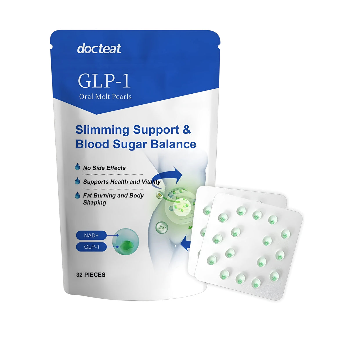 Light Body Bursting Bead Pill pack with 32 pieces, menthol and lactic acid bacteria ingredients