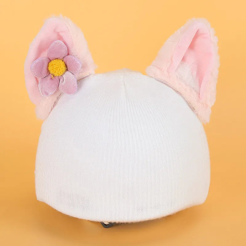 Plush cartoon character ski helmet decoration with elastic headband in assorted designs