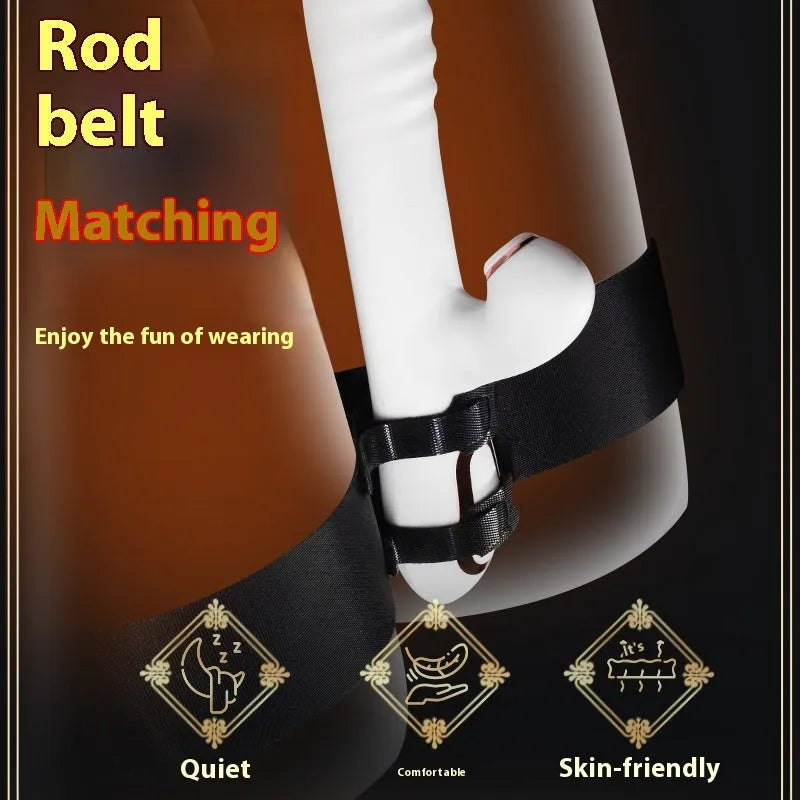 Black knitted adult strap with appliance attachment for discreet home use