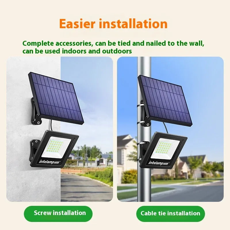 Outdoor solar-powered LED light with IP65 waterproof rating for garden and courtyard illumination