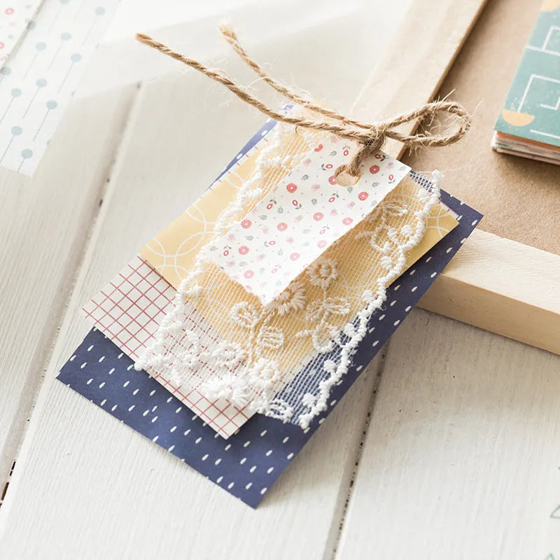 Assorted pack of 50 retro collage note papers in dessert colours like red plum cheese and mango milk roll