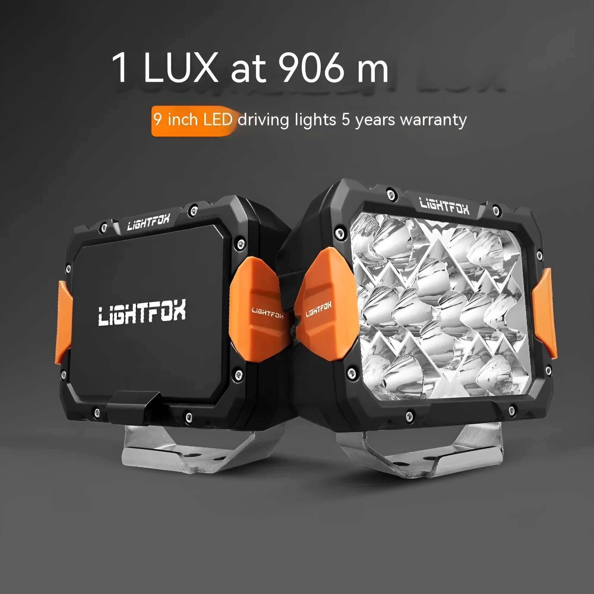 Black aluminium LED front bumper lights for off-road vehicle retrofitting